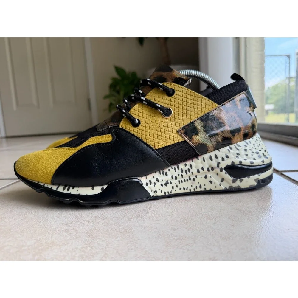 Steve Madden Ridge Yellow Multi Animal Print Men's Sneakers Size 11 M RIDG01M1